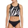 Girls' Nike Script Logo Crossback Midkini Set Tankini Set Swimsuit -Best Apparel Shop 03067377252