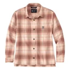 Women's Carhartt Rugged Flex Loose Fit Midweight Flannel Long-Sleeve Plaid Shirt
