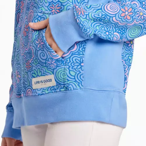 Women's Life is Good Flower Doodle Pattern Simply Hoodie Women's Life Is Good Flower Doodle Pattern Simply Hoodie -Best Apparel Shop 19629377368 1